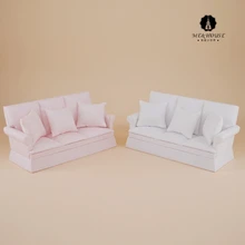 Миниатюрный Кукольный диван деревянная мини игрушка кукольный дом мебель мягкий набор с подушкой 1:12 весы