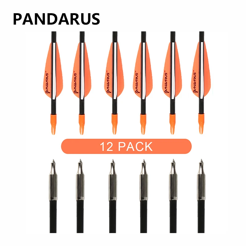 

PANDARUS 6/12/24 PCS/lot Fiberglass arrows 30 Inches Spine 700 Darts Bow shotting Archery arrow feather plastic