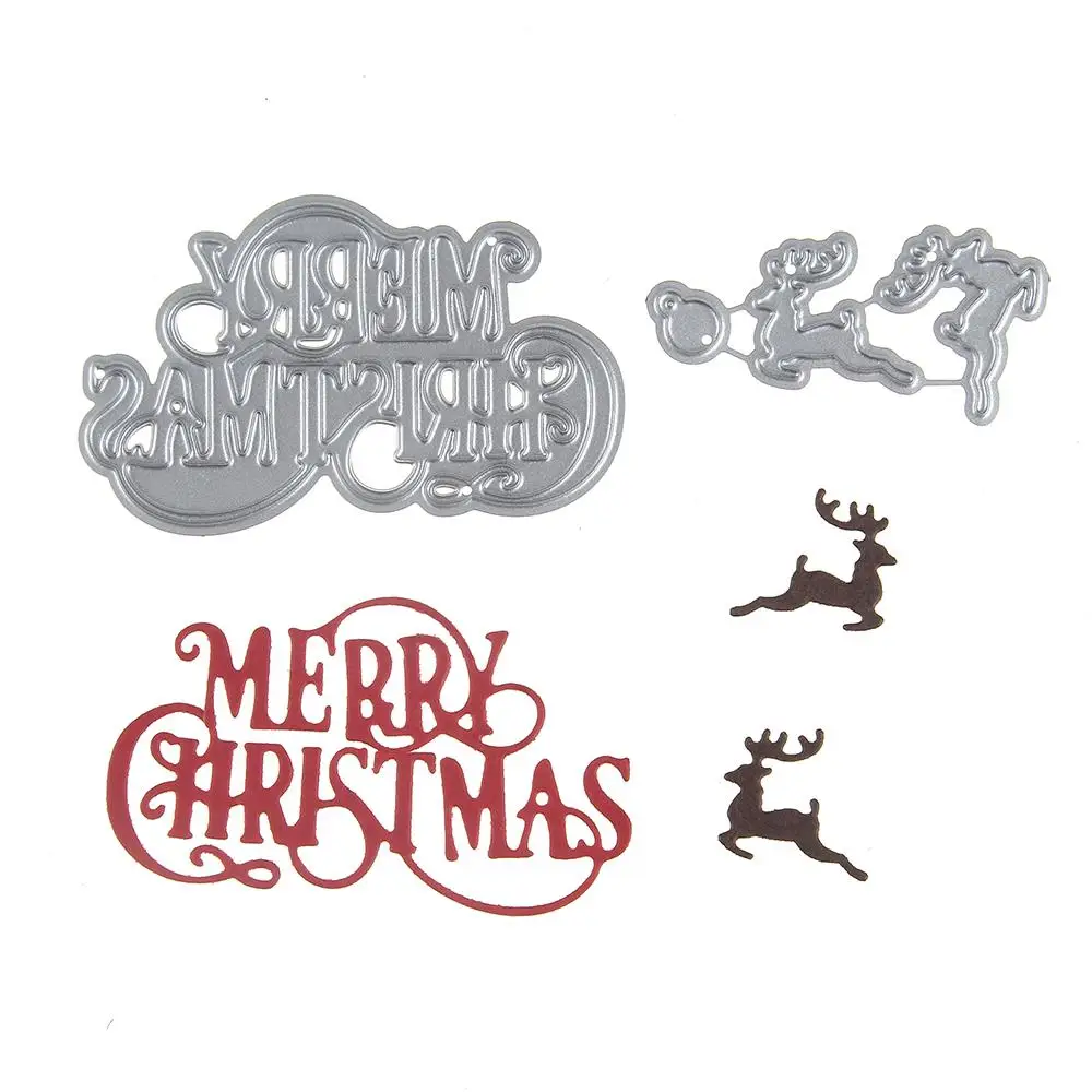 

Craft metal cutting dies cut die mold Merry Christmas Deer decoration Scrapbook paper craft knife mould blade punch stencil die