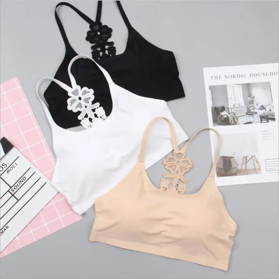 

Sexy Women Lace Bralette Underwear Intimate Bra Ladies Lingerie 3/4 Cups Crop Top Unlined Hollow Out Back Soft Bras