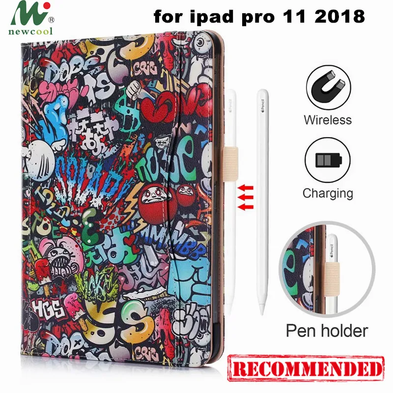 NEWCOOL Чехол для iPad Pro 11 2018 из искусственной кожи Смарт Обложка Фолио Авто