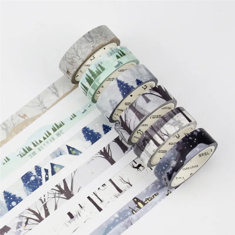

15 mm*7m Washi Tapes DIY Plants all year round Masking tape Decorative Adhesive Tapes Scrapbooking Stickers Christmas gift