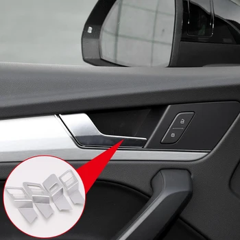 

(Left Hand Drive Only) For Audi Q5 2018 Interior Door Handle Bowls Decorative Cover Trim ABS 4pcs car-styling accessories