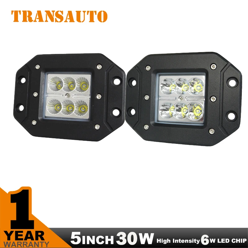 

2PCS 5 INCH 30W Flood Driving Work Trailer Fog Light LED Light Bar Cube Square DRIVING LED LIGHT BAR 4WD SUV ATV 4X4 Boat ATV