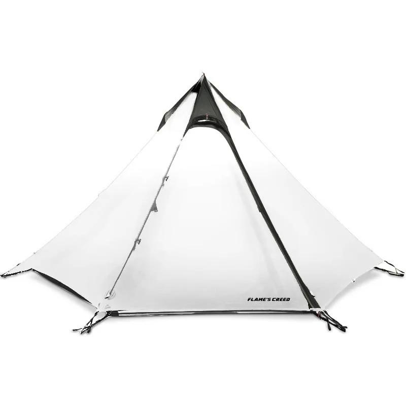 Barraca de Acampamento Credo Flame's 2 3person Pirâmide 15d 3 temporada Revestimento Costura Selada Silnylon Nenhum Pólo Caminhadas Ultraleve 6 Flame's creed 2-3person pirâmide barraca de acampamento