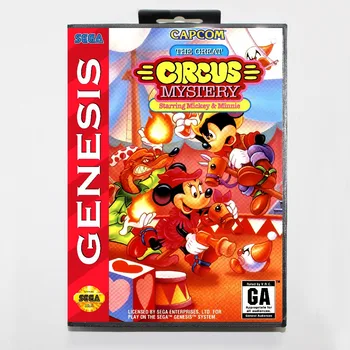 

16 bit Sega MD game Cartridge with Retail box - Great Circus Mystery game card for Megadrive Genesis system