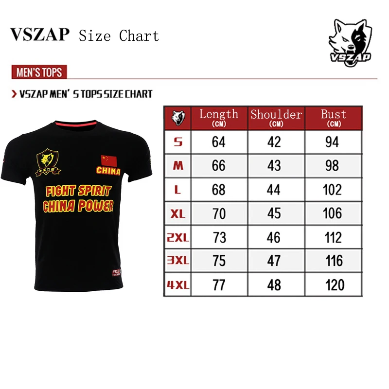 VSZAP Брендовые мужские футболки Китай мощность новая хлопковая Футболка С Коротким Рукавом ММА Бой Фитнес тренировки Спортивная футболка S~ 4XL