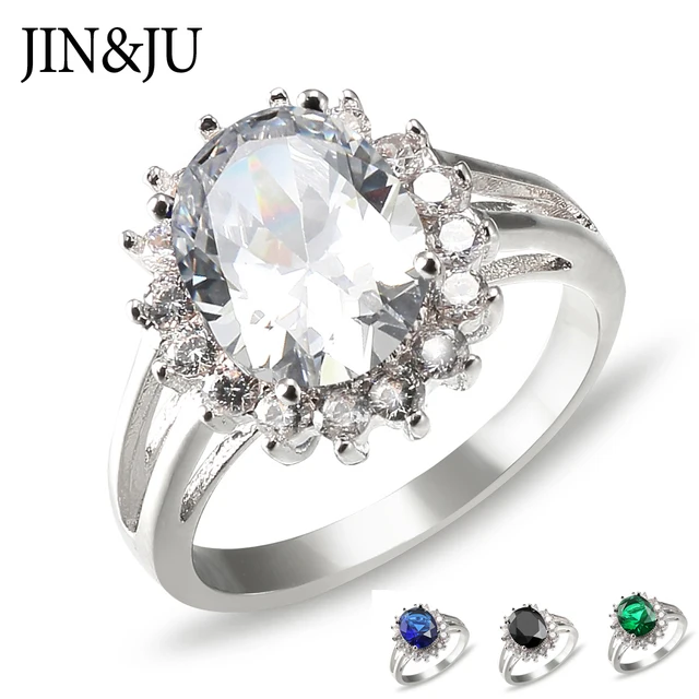JIN&JU Top Quality Crystal Finger Rings Cubic Zirconia Lady's Ring