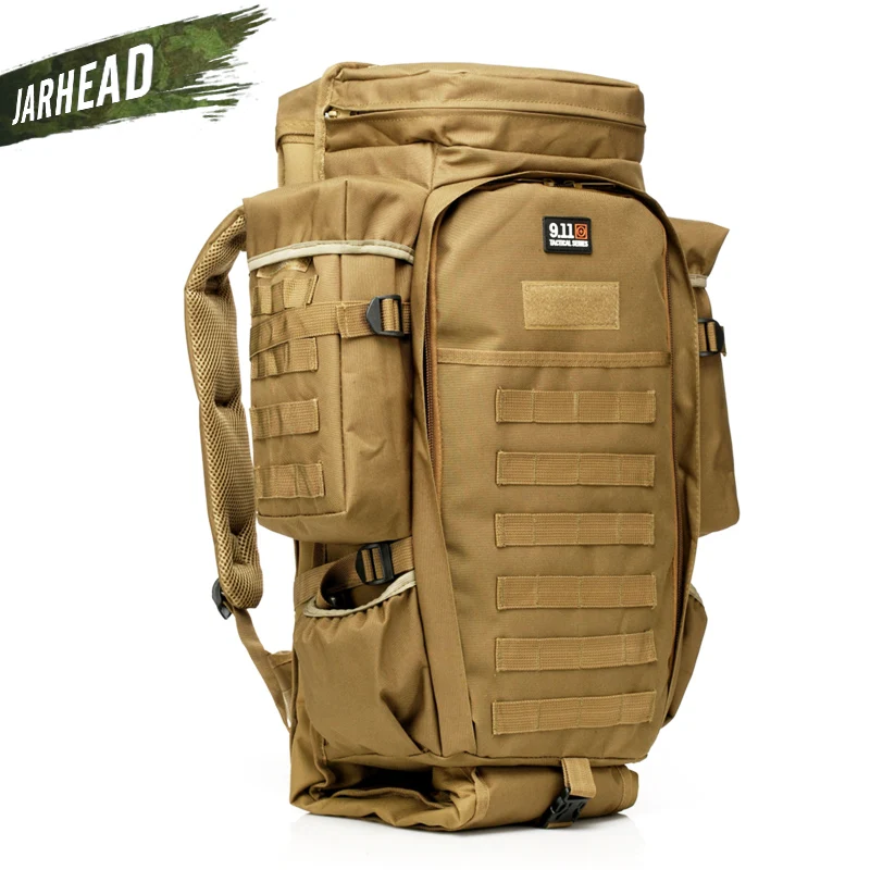 Goedkoop 911 Militaire Gecombineerd Rugzak 60L Grote Capaciteit Multifunctionele Rifle Rugzakken Mannen Reizen Trekking Tactical Assault Knapzak