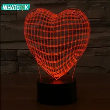 Красивая лампа с сердцем 3D визуальные Светодиодные ночные светильники для Детей Переключатель USB зарядное устройство настольные лампы как кроме лампе ребенок спальный ночник