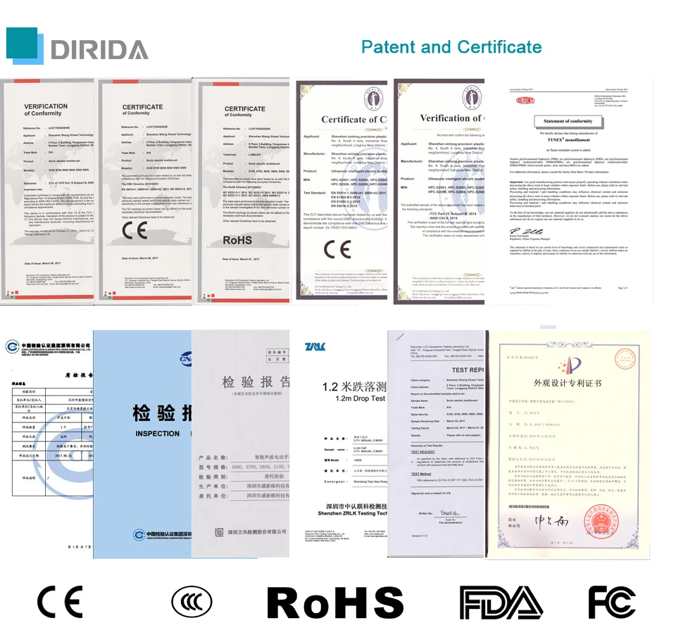 DIRIDA S2003 USB зарядка для взрослых перезаряжаемая звуковая электрическая зубная щетка Водонепроницаемая ультра звуковая Глубокая чистка для здоровья полости рта