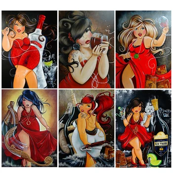 

Many style Fashion Ladies Diamond Embroidery Sets the fat lady in dire need 5D DIY Paintings Dame European Style Handmade Crafts
