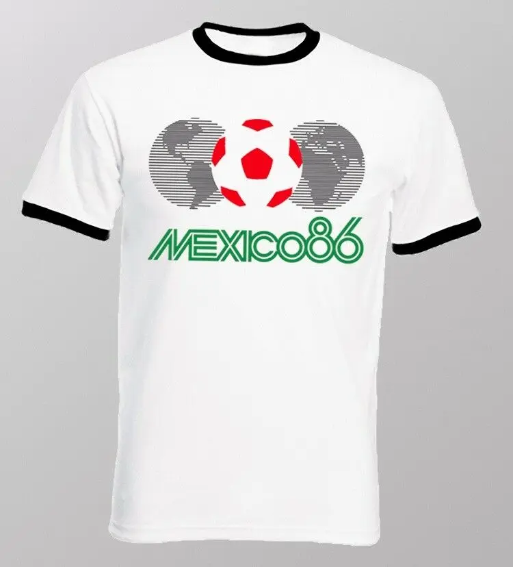 

Mexico '86 World Football Soccer 1986 White Printed T-Shirt Fn9246 Unisex Tees
