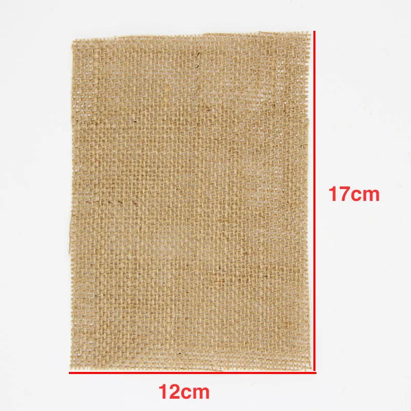 AHB натуральная джутовая круглая/квадратная толстая ткань для винтажного настольного коврика DIY ремесло лоскутное материал холст материалы для ручных поделок - Цвет: square fabric