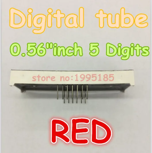 5 x 0.56/" Rosso 1 Cifre Display SETTE 7 Segmenti Anodo Comune LED