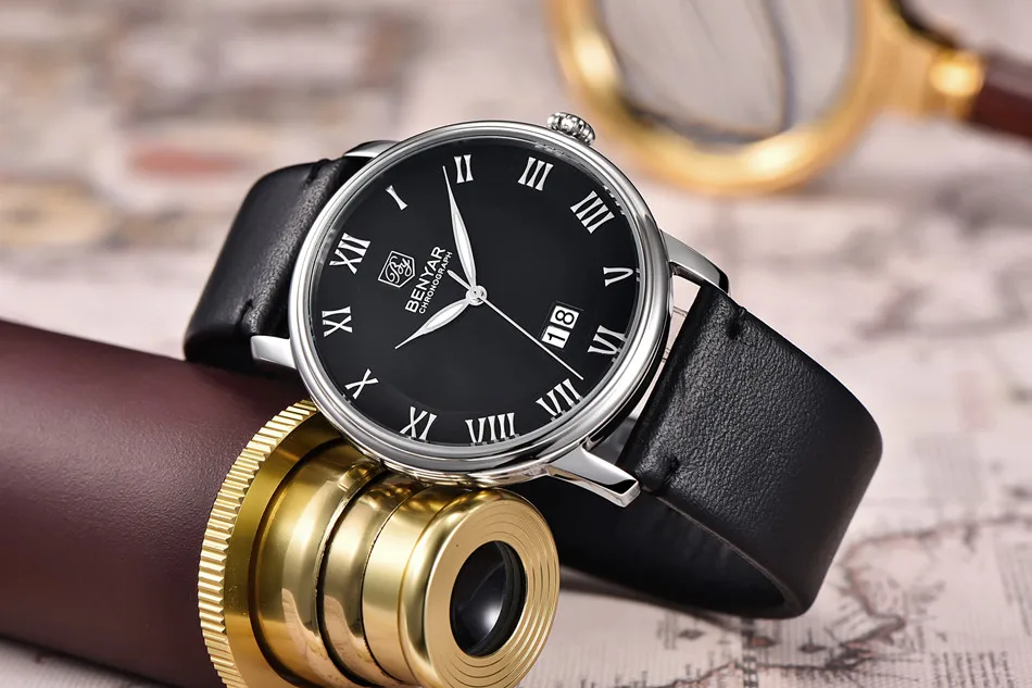 BENYAR мужские часы лучший бренд класса люкс мужские кварцевые часы водонепроницаемые Пилот военные часы мужские римские часы с дисплеем Авто Дата часы