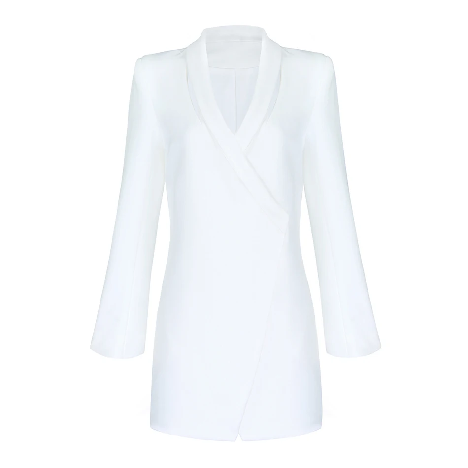 Seamyla новые элегантные пальто с длинными рукавами Соблазнительные, элитные, выходные блейзеры женская белая куртка с показа женская зимняя Клубная верхняя одежда
