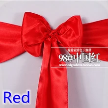 Красный цвет Высокое качество атласная лента стул лук для стула охватывает створки спандекс праздничная и Свадебная обувь украшения оптом