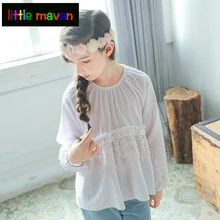 Обувь для девочек осень белая толстовка принцессы благородный Puff блузка для основной рубашка одежда для школы семейный праздник Топ для малышей