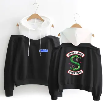 

Riverdale Fashion Hoodies Women 2018 Long Sleeve Off-Shoulder Hooded Sweatshirts Popular TV series Printed Streetwear Clothes