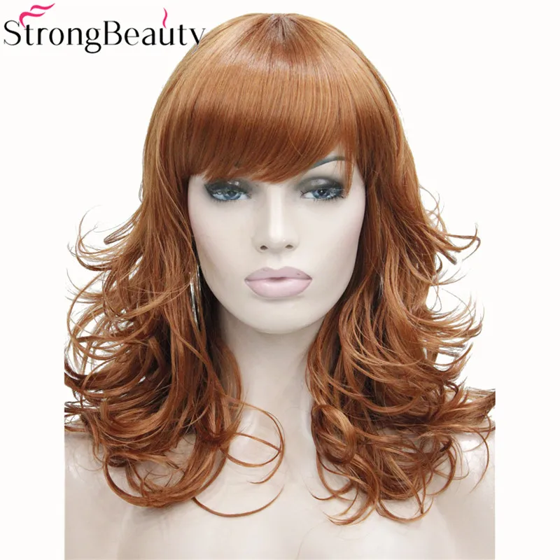 StrongBeauty синтетические парики со средними кудрявыми волосами черный блонд