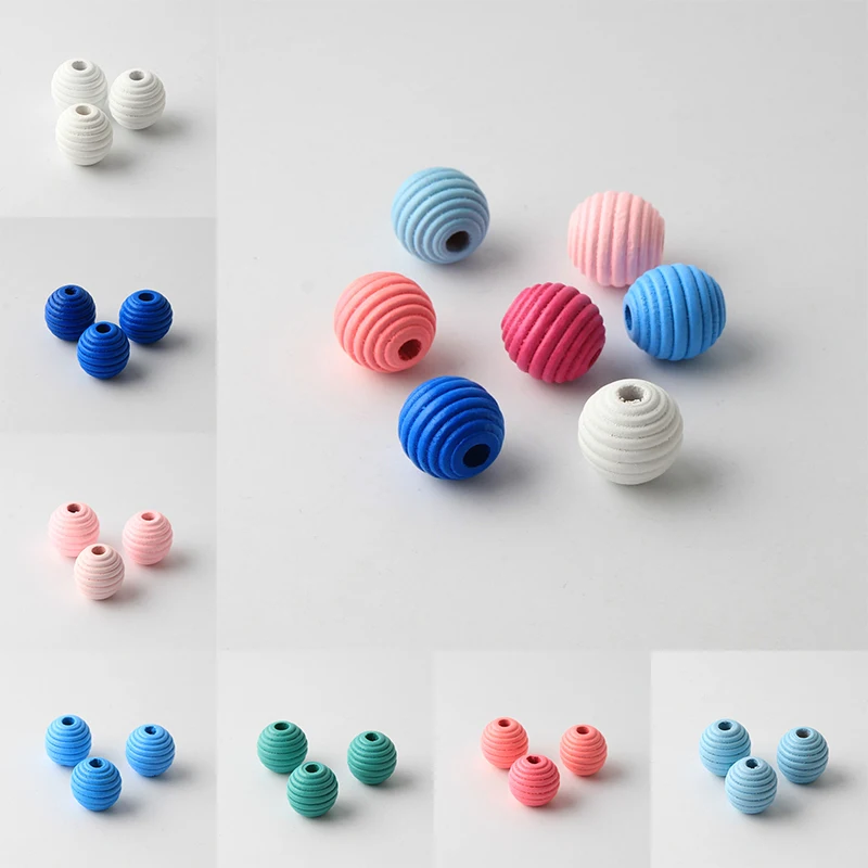 DIY 20pcs Thread Wooden Beads For Jewelry Making Crafts Kids Toys Teething Pacifier Clip 20mm Spacer Beading | Украшения и
