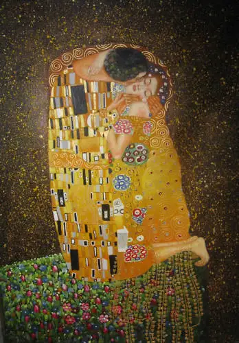 

100%Handmade Gustav Klimt The Kiss Oil Painting 40x28