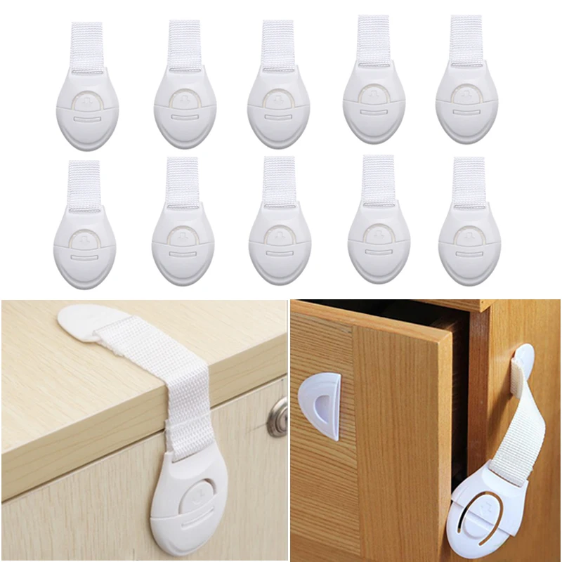 5/6/10 Pcs Kids Safety Locks Door Drawers Refrigerator Locks