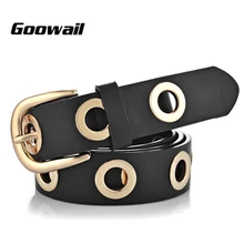 Goowail 2017 fashion Belts for Women Grommet Duo euramerican style designer pu Leather strap for ladies jeans accessories
