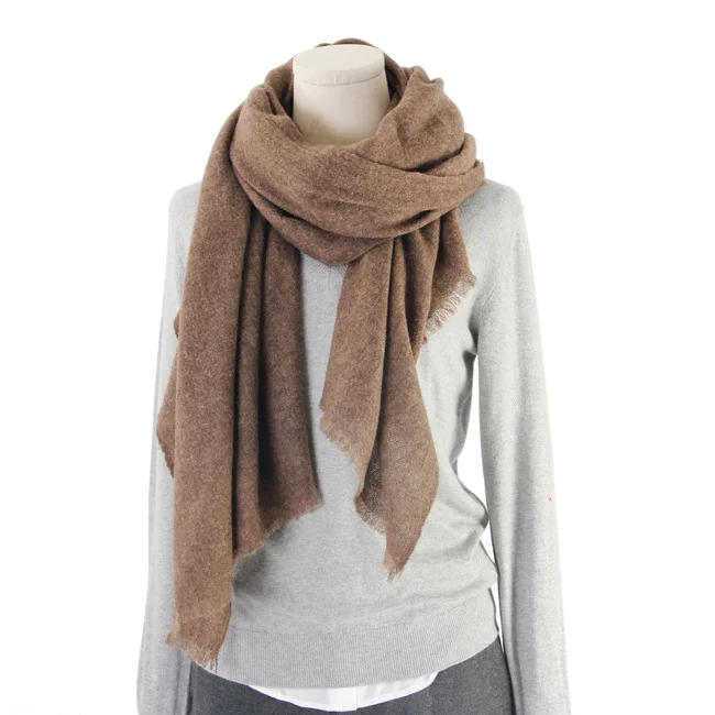 100% шерсть яка однотонные женские модные бутиковые большие шарфы шаль из пашмины