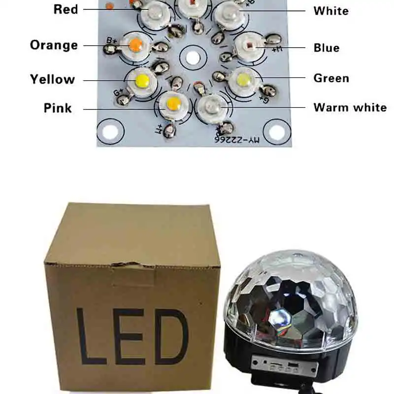 Bluetooth сценический светильник, светильник для дискотеки, магический шар, лампа, 9 цветов, аккумулятор, портативный музыкальный плеер, контроль звука, лазерный проектор, Рождество