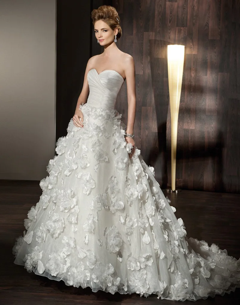 robe de mariage White Wedding Dress For Women's Ceremony Strapless A Line Patches Full Bodice Church Garden Weddings Bride Gowns | Свадьбы
