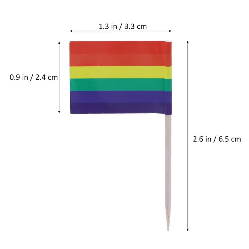 Набор из 100 гоночных флагов, зубочистки, флаги, закуска, зубочистки, Фруктовые палочки для коктейлей, вечерние-Rainbow