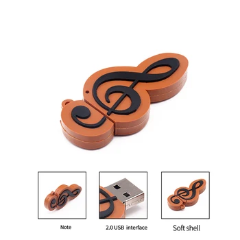 

Cartoon Cute Musical Music Note Shape USB Flash Drive USB 2.0 Flash Disk 1GB 2GB 4GB 8GB 16GB 32GB Pen Drive Memory Flash U Disk