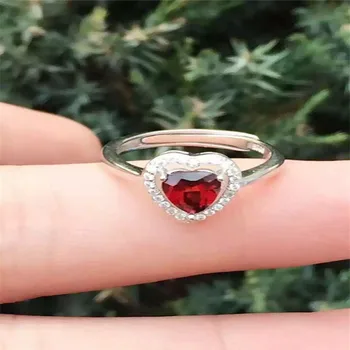 

Natural red tourmaline ring Sterling silver rose gold ring drop 15 a thing a figure to send the inspection certificate