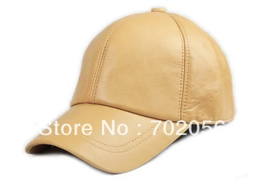 

Unisex Fashion real leather Baseball CAP Ball Cap sheepskin Leather hat Stylish Baseball Ball Cap hats 12pcs/lot #3095