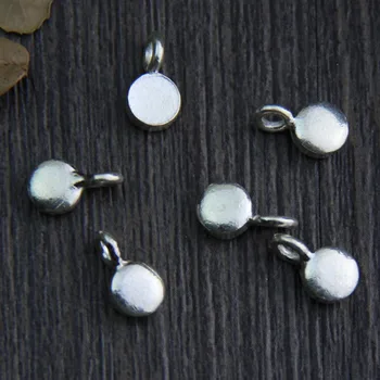 

10mm Fancy Silver Round Small Charms 925 Sterling Silver Dangle Charms For Bracelets Chains Earrings DIY Jewelry Making Findings