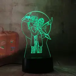 Прохладный Новый 3D светодиодный DC Джокер & Харли Квинн ночник настольная Настольный светильник 7 цветов изменить фонарик USB RGB Новинка