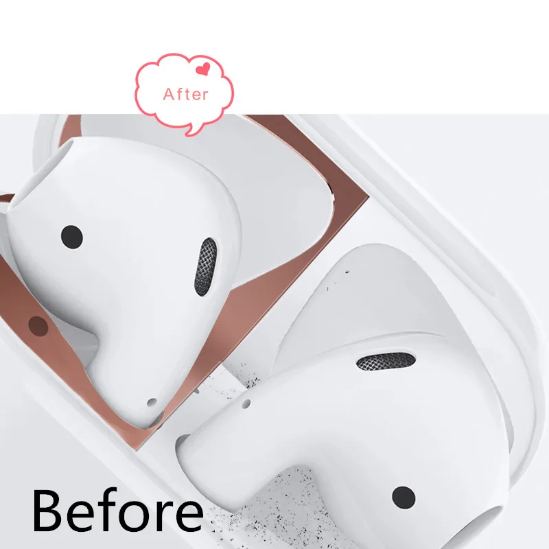 Ультратонкая металлическая Пылезащитная наклейка для AirPods защитная наклейка для Apple airpods