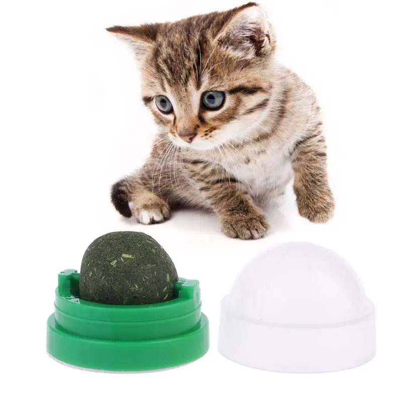 

Pet Cat Snacks Spinning Catnip Ball Healthy Nutrition Kitten Chewing Toy Improves Appetite