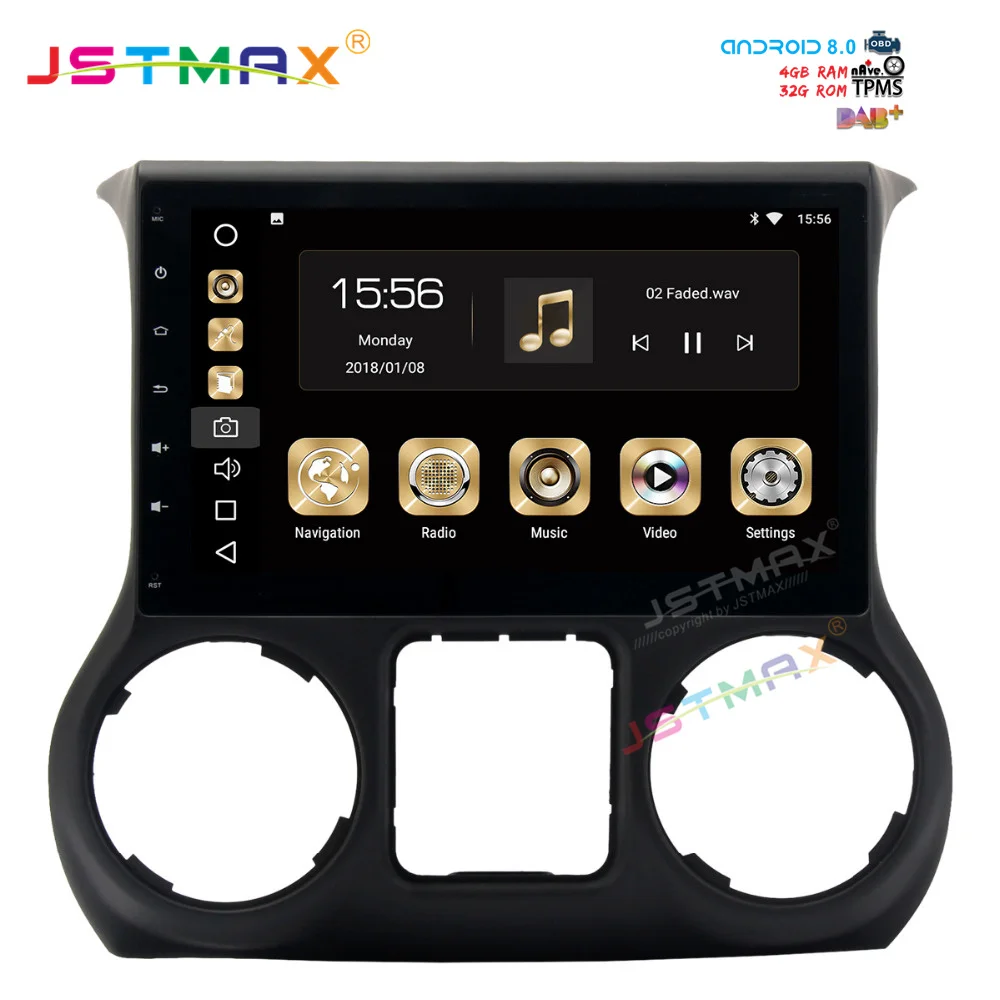 Flash Deal JSTMAX 10.2" Android 8.0 car dvd for Jeep Wrangler 2011 2012 2013 2014 2015 2016 gps navi Octa Core 4GB 32GB Auto Stereo(NO dvd) 2