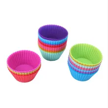 Силиконовая форма для выпечки кексов форма для порционной выпечки Форма для маффинов круглый Форма чашки форма для выпечки формы для выпечки инструменты для СВЧ-6 шт