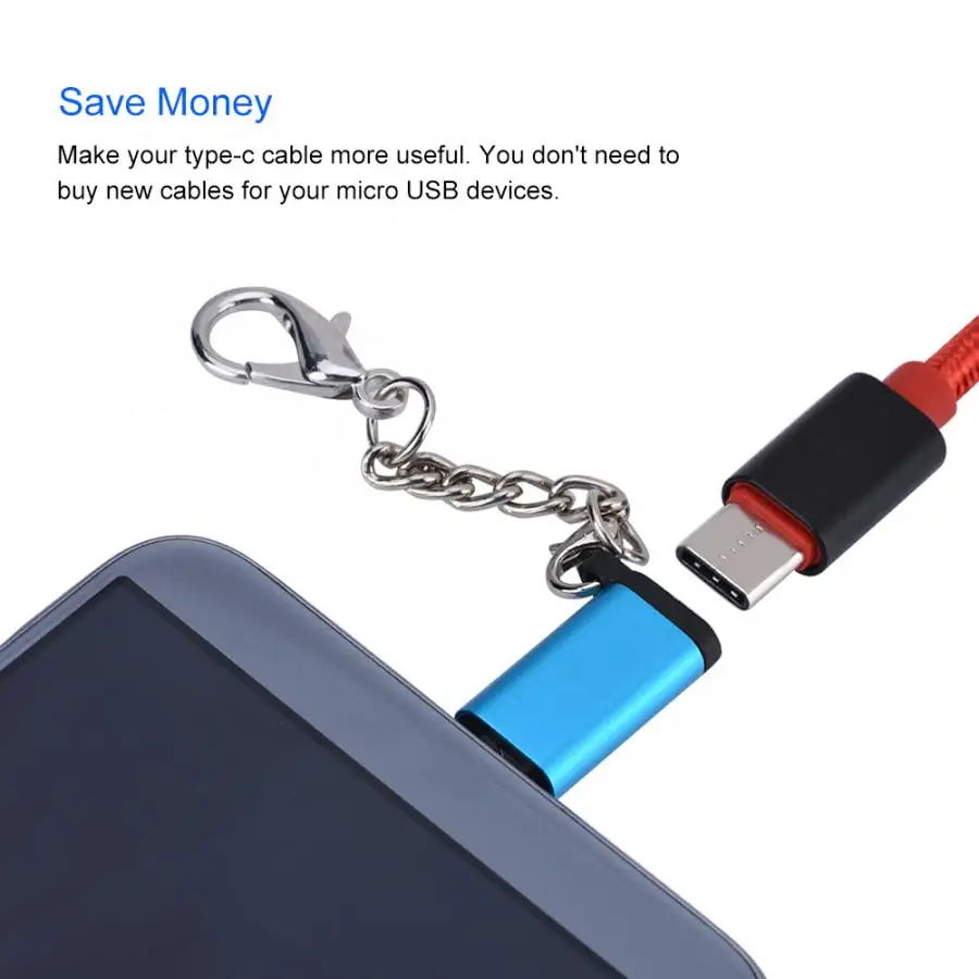5 шт. Otg адаптер Usb адаптер Тип C Android Женский к Micro Usb Мужской адаптер данных конвертер разъем(синий) мобильный телефон адаптер