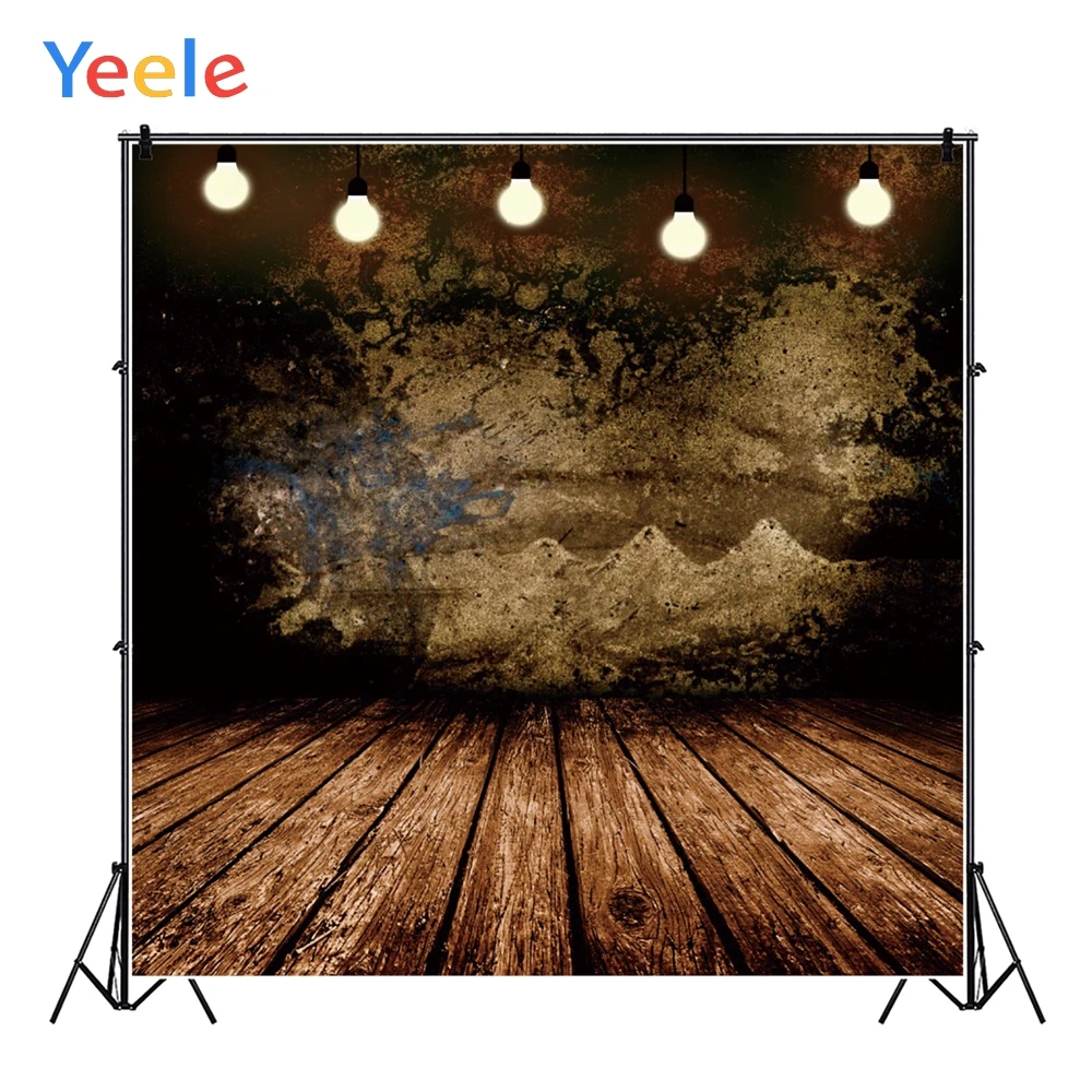 

Yeele Grunge Brown Brick Wall Wood Floor Light Bulb Personalized Photographic Backdrops Photography Backgrounds For Photo Studio
