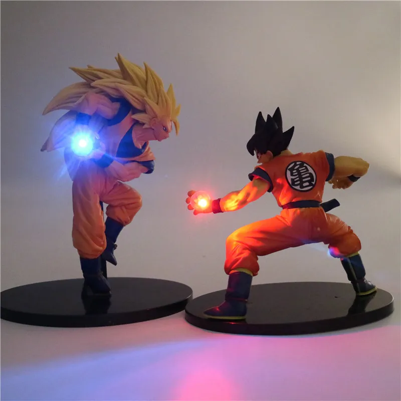 Dragon Ball Z Сон Гоку аниме Ночной светильник Супер Saiyan ПВХ фигурка Коллекционная DIY Настольная лампа 3D модель DBZ игрушка для детей - Испускаемый цвет: Фиолетовый