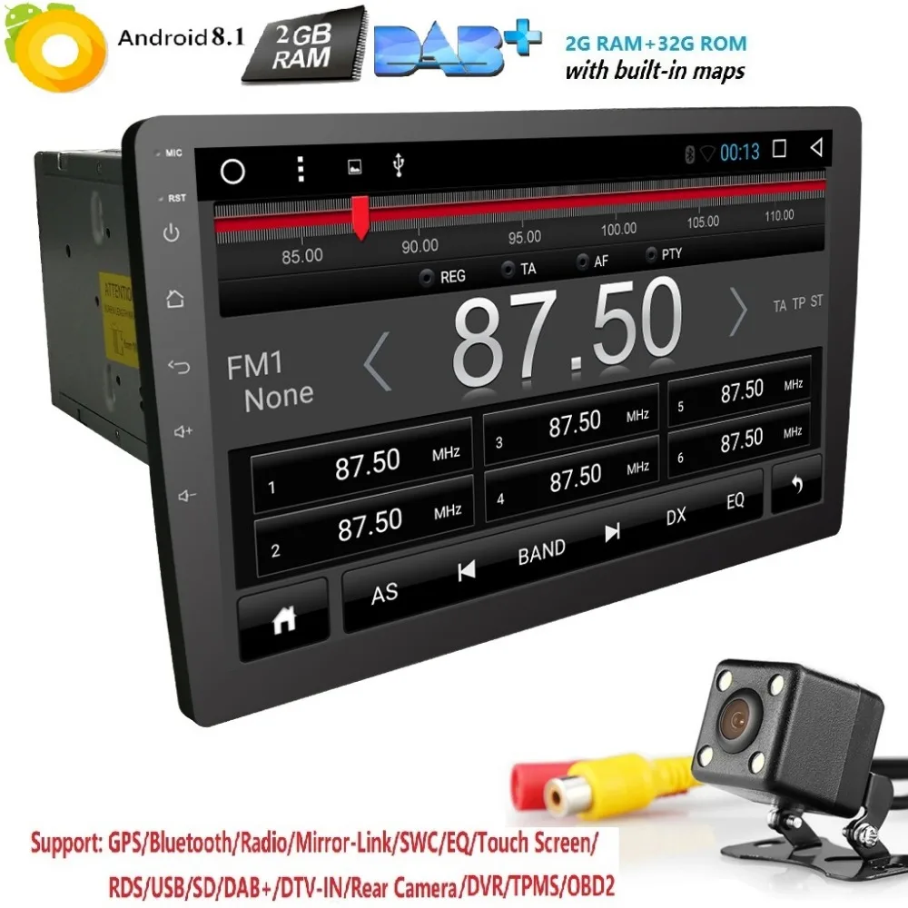 2din 10.1 inch Android8.1 Wifi Car radio GPS Navigation Car Stereo