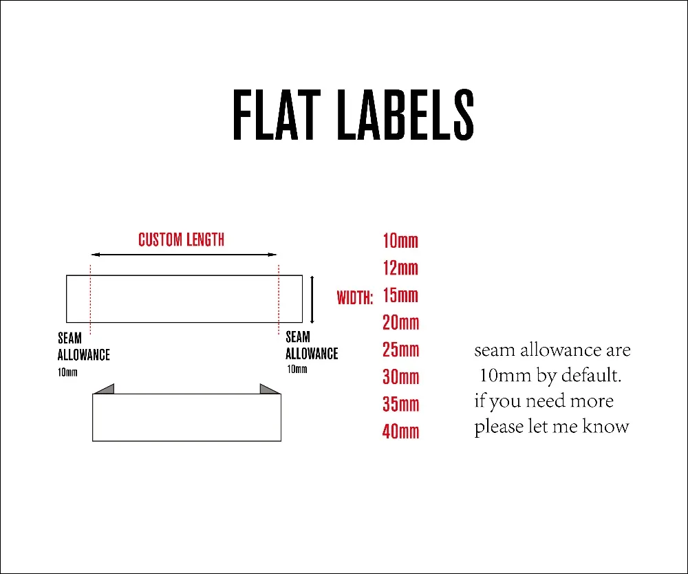 custom combination size label sewing labels clothing labels logo custom size label