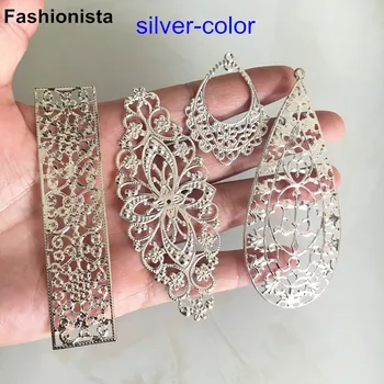 

Silver-color Metal Stamping Filigree Flowers,Charms,Flower Pattern Settings,Jewelry Filigree Connectors - Free Shipping