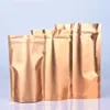 100Pcs/Lot Gold Stand Up Aluminum Foil Packaging Bags Self Seal Ziplock Food Storage Doypack Reclosable Zipper Party Pouches ► Photo 3/3