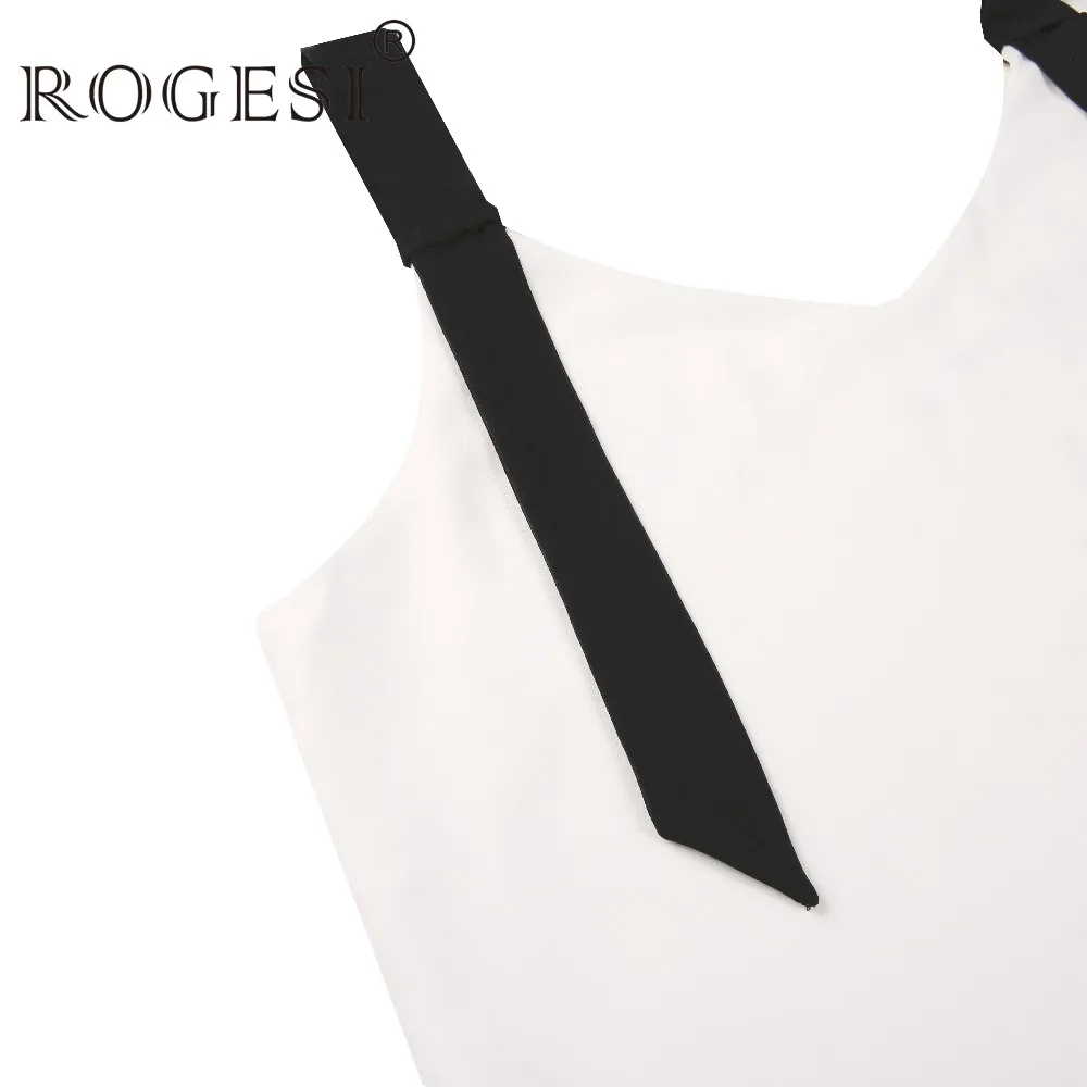 Rogesi 2018 новые свободные Футболки w8578 топ с кружевом без рукавов шифон Топики